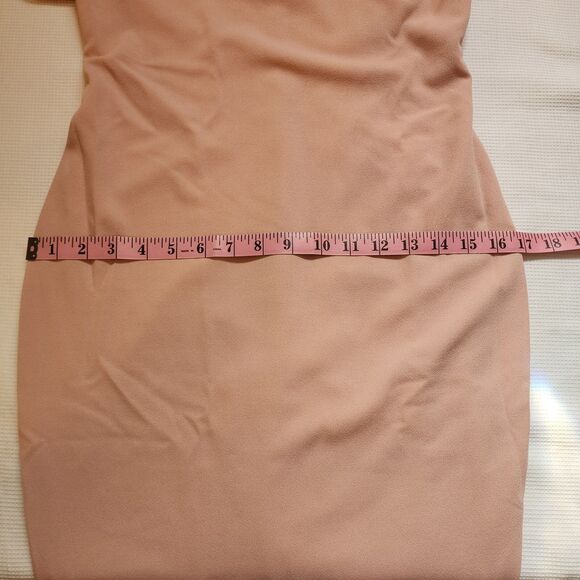 Nookie Sheath Dress Womens Large Blush Hermosa Midi Halter Over Bust Frill - Picture 9 of 10